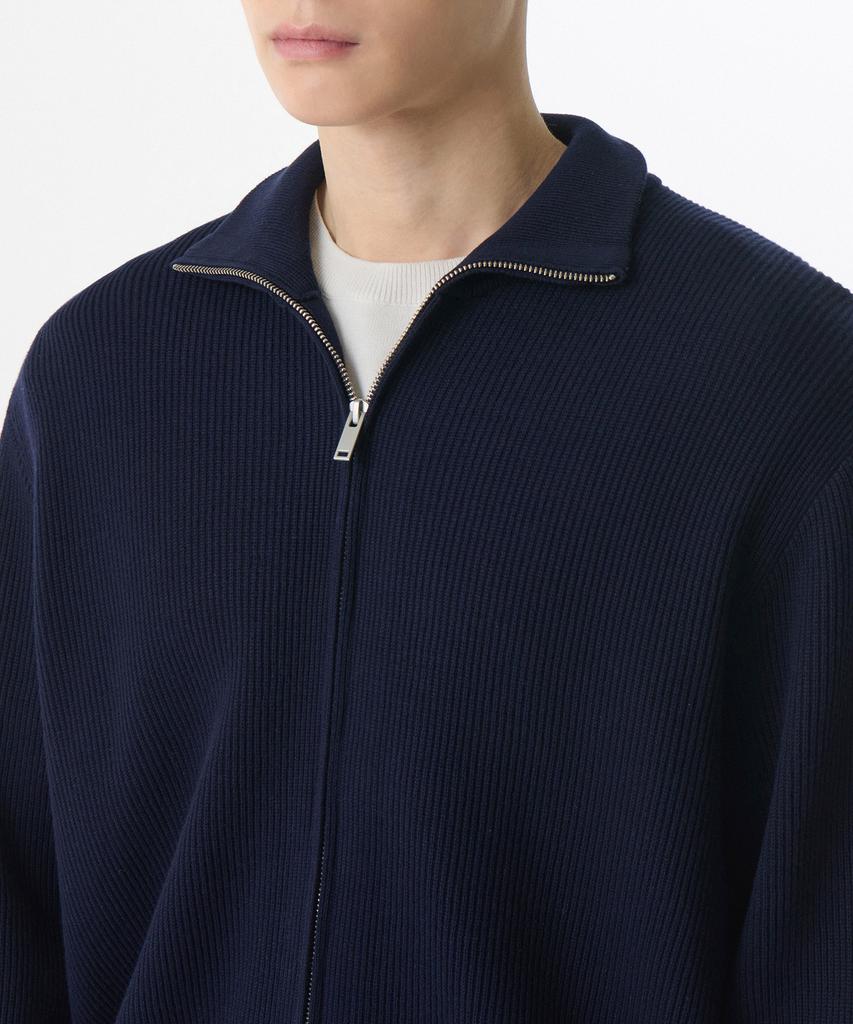 MUSINSA STANDARD Cotton High-Neck Zip-Up [Navy]