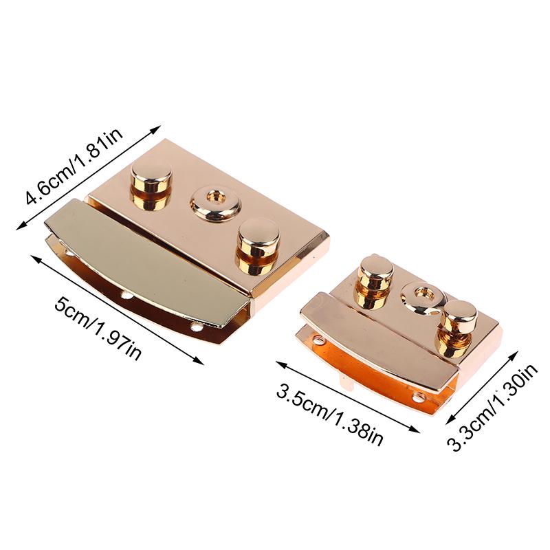 Square Push Lock Spring Metal Twist Lock Snap Closure Briefcase Closure Bag Lock Clasp Fasteners For Leather Bag