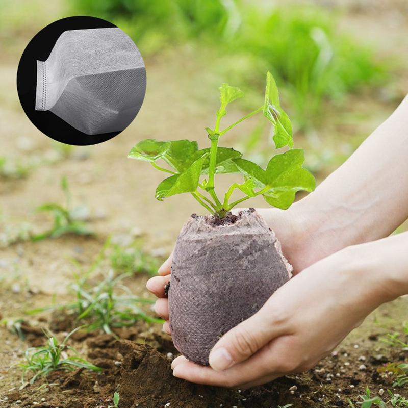100 шт. Нетканые мешки для выращивания рассады, биоразлагаемые мешки для питомника семян, мешочки для посева растений, семян, цветочные горшки, мешочек, товары для дома и сада