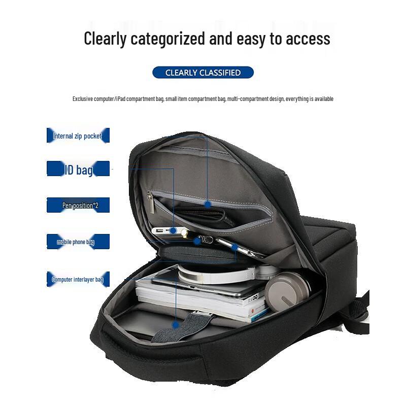 Мужской бизнес-рюкзак для ноутбука Lingjing 16 дюймов