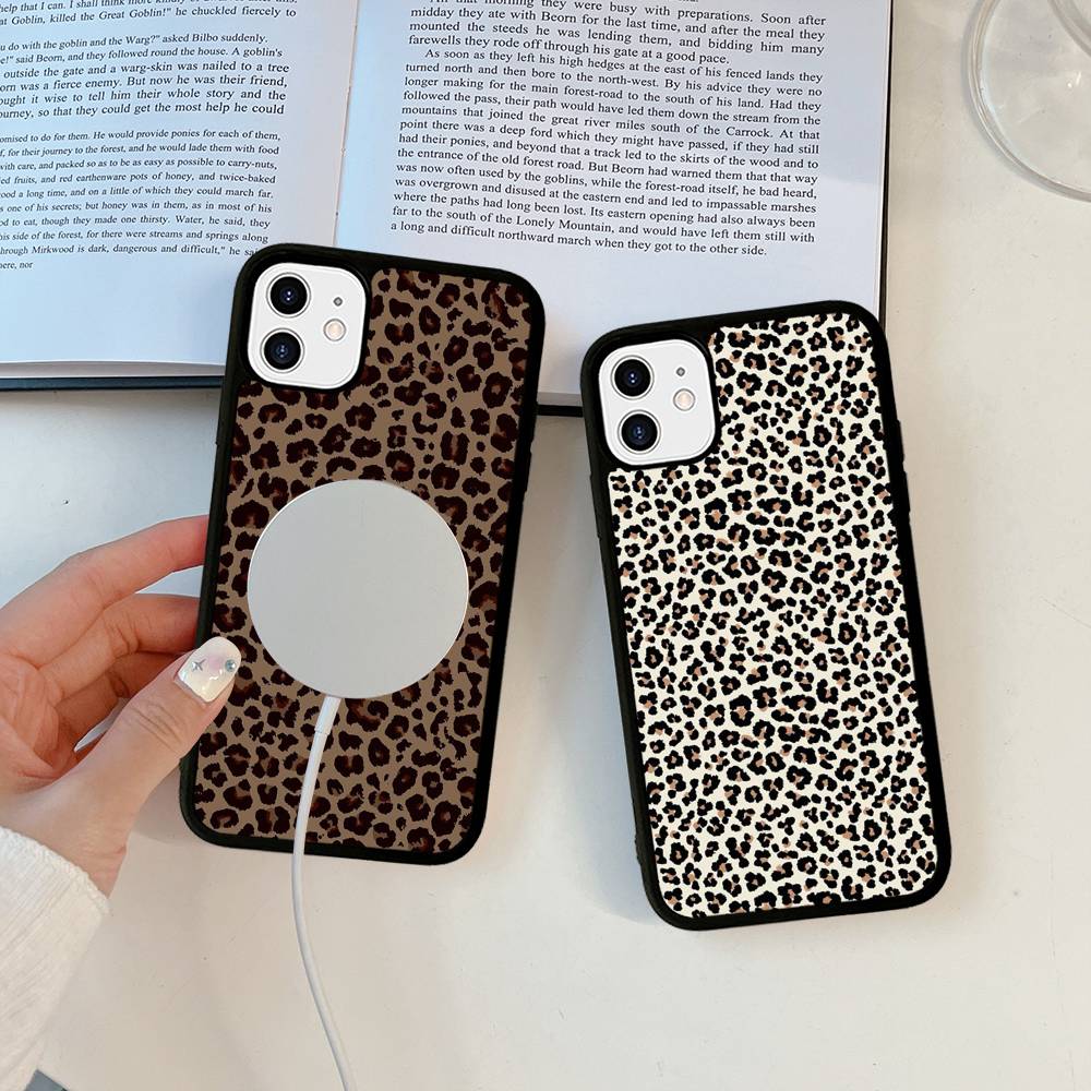Чехол для телефона с принтом леопарда и гепарда, магнитный чехол для iPhone 17 16 14 13 12 15 Pro Max Plus, чехол для беспроводной зарядки Magsafe