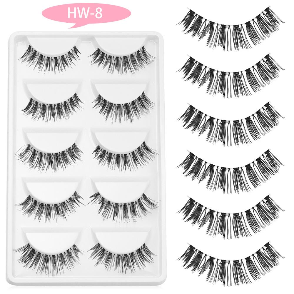 5 Pairs Natural Soft Long Eye Lashes Extension Cosmetic False Eyelash