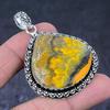 Bumblebee Jasper Gemstone Handmade 925 Sterling Silver Gift Pendant 2.36" e5J61