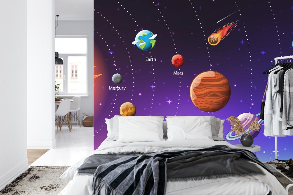 Photomural Educational Cosmos In English Washable Fleece 368x280