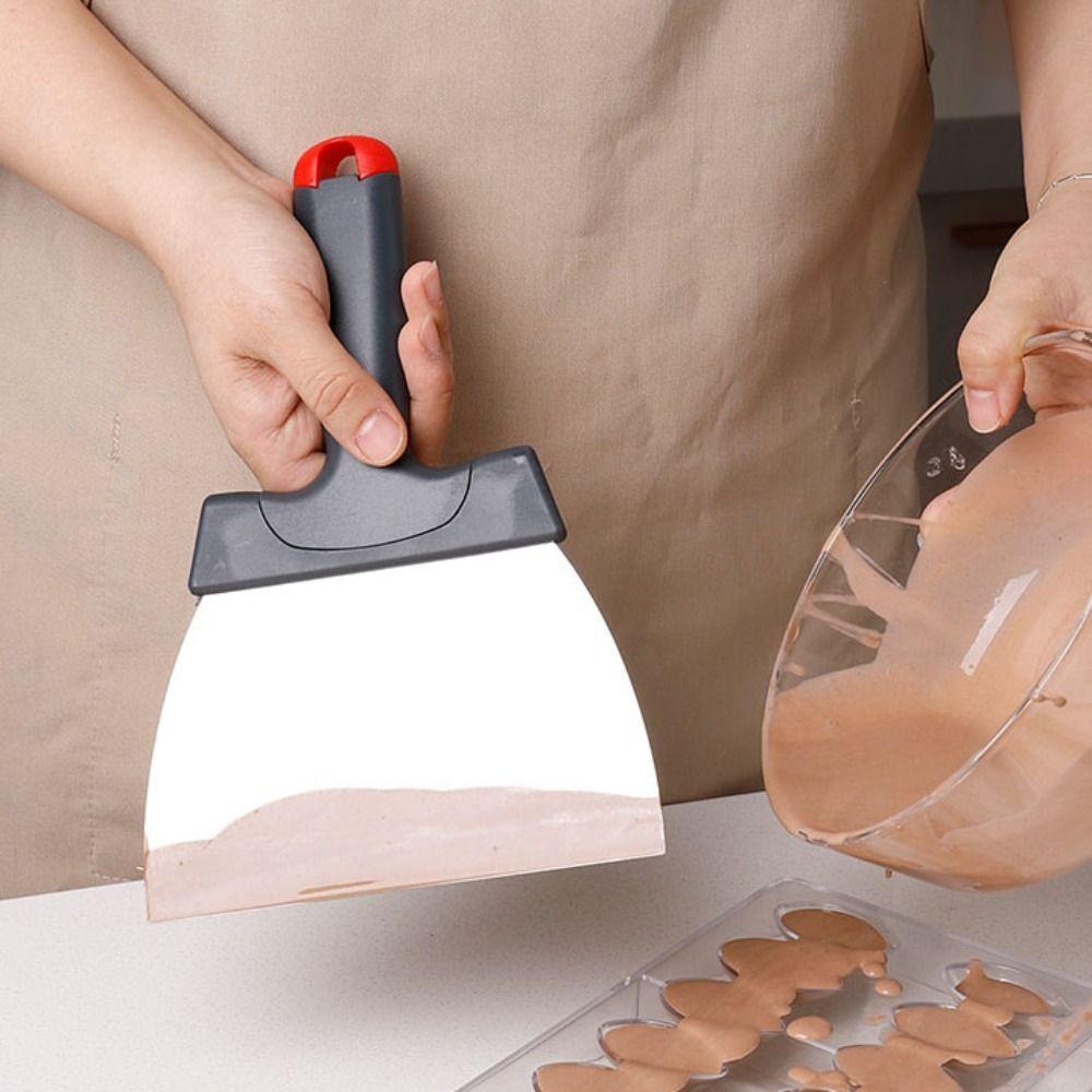 Stainless Steel Chocolate Shovel PP Handle Large Size Chocolate Tempering Scraper High Hardness Chocolate Spatula Candy