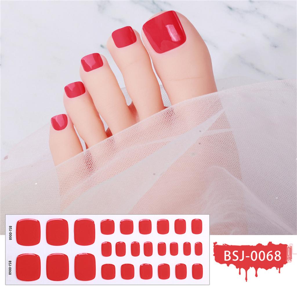 Semi Cured Gel Toe Nail Strips Long Lasting Nail Polish Strips Salon Gel Nail Sticker Nail Art Wrap Decoration for Women