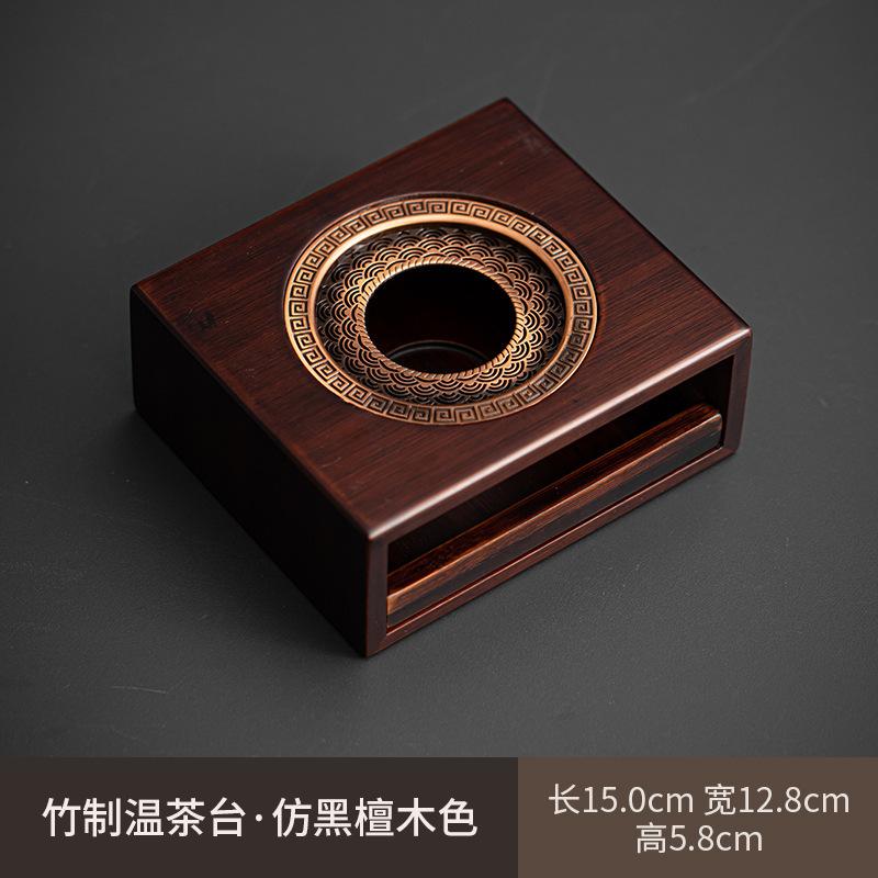 Zne Bamboo Teapot Warmer Роскошный чайник для заваривания чая с подогревателем свечей Набор Trivet Tea Veve Kettle Stand Поднос для подачи чая Аксессуары Орнамент