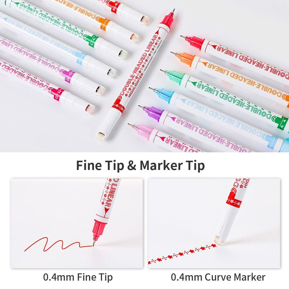 Curve Line Double Head Marker Multiple Shapes Markers Pen Curve Highlighter Pen Integrated