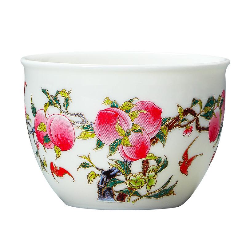 Suet jade white porcelain master cup ceramic teacup tea cup single cup tea cup activity souvenir