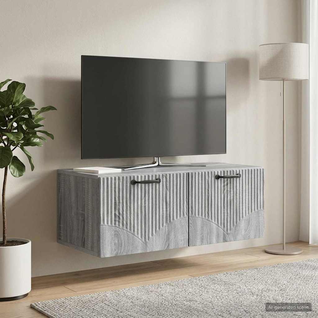 Wall Mounted TV Cabinet Grey Sonoma 78.5 x 41 x 30 cm