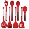 8 шт./компл., красный домашний силиконовый набор кухонных принадлежностей, кухонная лопатка, ложка, посуда, черный, высокая термостойкость, кухонные аксессуары, инструменты