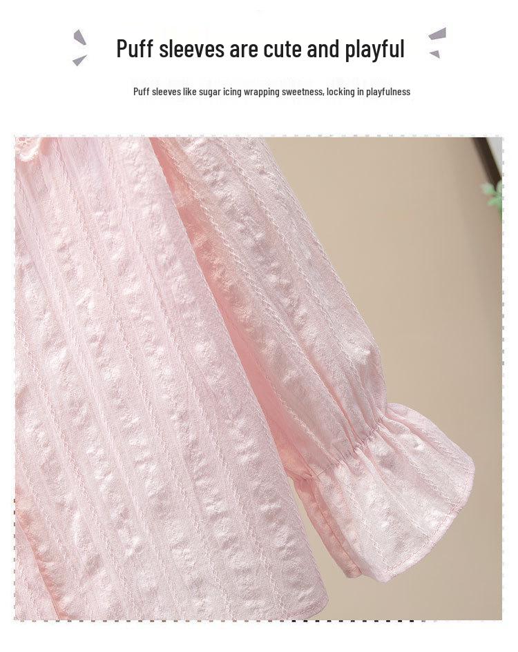 Кружевная рубашка с длинным рукавом для девочек, весна 2023 - модный топ для детей среднего и старшего возраста