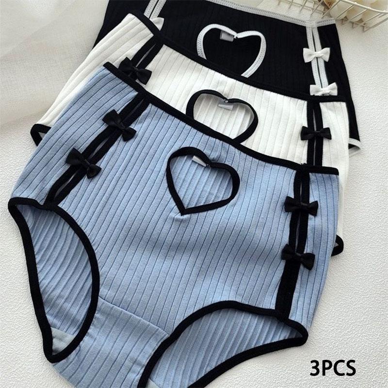 3PCS Women's Underwear Comfortable Plus Size Triangle Pants Waistband