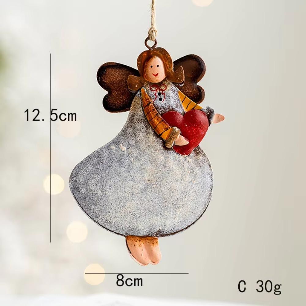 2023 Christmas Bells Iron Pendant Santa Claus Vintage Iron Painted Ornaments XMAS Home Decoration Christmas Tree Decoration