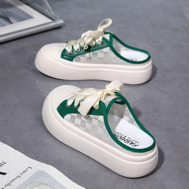 Модная Высокая Платформа Холщовые Слайды Круглый Носок Женские Мюли Тапочки и Женские Сандалии Уличная Обувь Дизайнерская Роскошная Удобная Элегантная Обувь