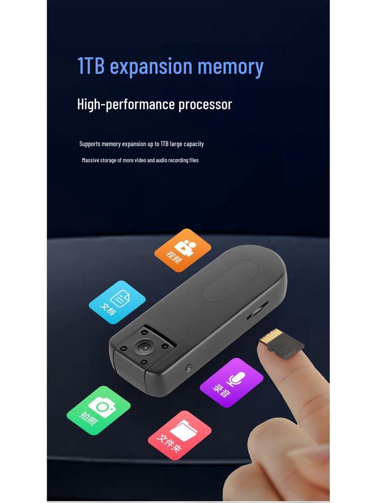 WiFi-камера с клипсой для крепления и диктофон - Мобильное/Конференц-шумоподавление, Видеосъемка с защитой от дрожания для домашних животных/спорта, Запись фото и аудио.