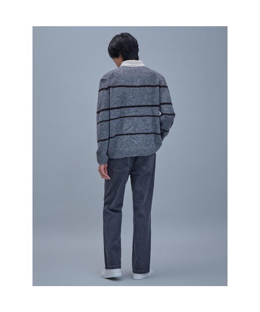 SHIFT.G Fuzzy Pattern Sweater Gray
