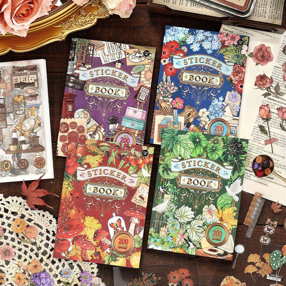 Infeel.Me Ретро Растения и Цветы Вырубные ПЭТ Стикеры для Ежедневников