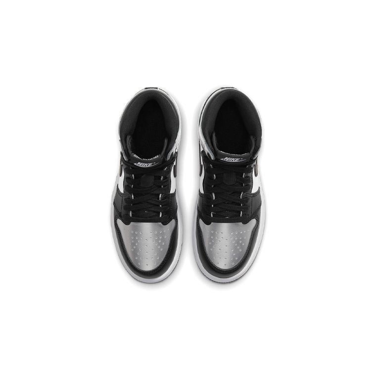 Детские кроссовки Air Jordan 1 Retro High OG PS Silver Toe Черный металлик-серебристый белый CU0449-001