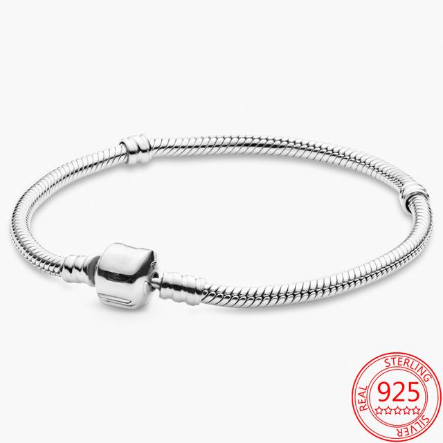 Подлинный браслет Classic Moment из стерлингового серебра S925 пробы со сверкающей круглой застежкой в форме сердца и звездой Pav éBracelet для девушки, ювелирное украшение в подарок