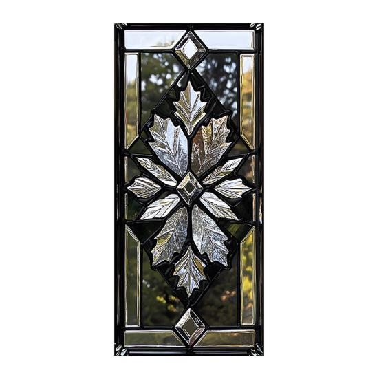 Geometric Window Film Rhombus Pattern Privacy Film Stained Glass Art Static Cling Sun Blocking Decal for Home Office Windows Glass Doors