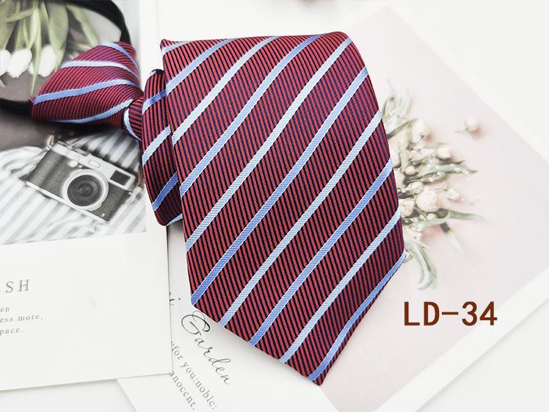 Мужской деловой галстук-молния, 8 см, в красную и черную полоску