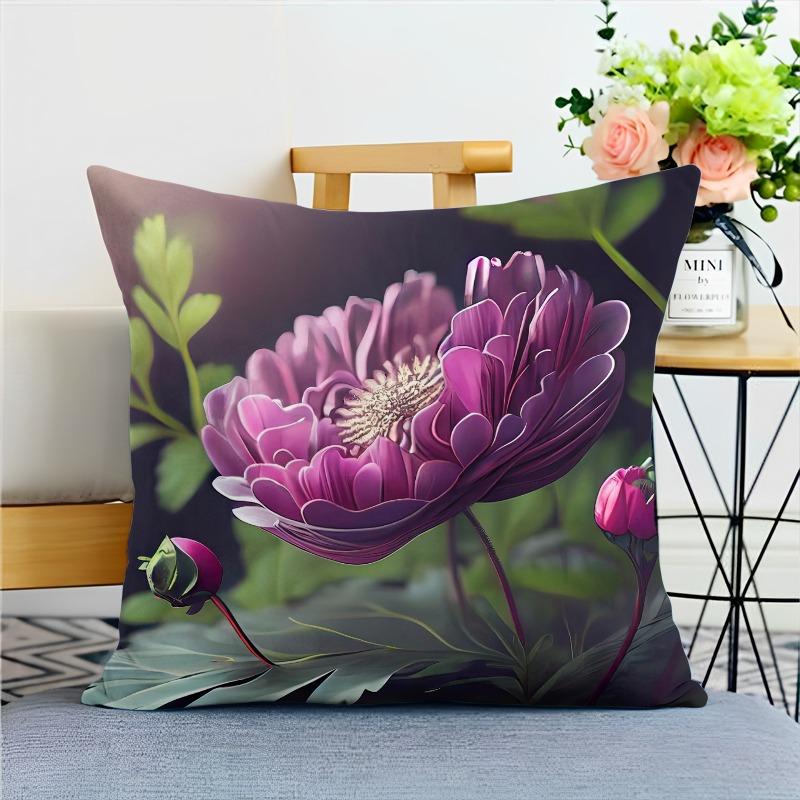 Наволочка с изображением пиона в китайском стиле для украшения общежития, офиса, гостиной, дома