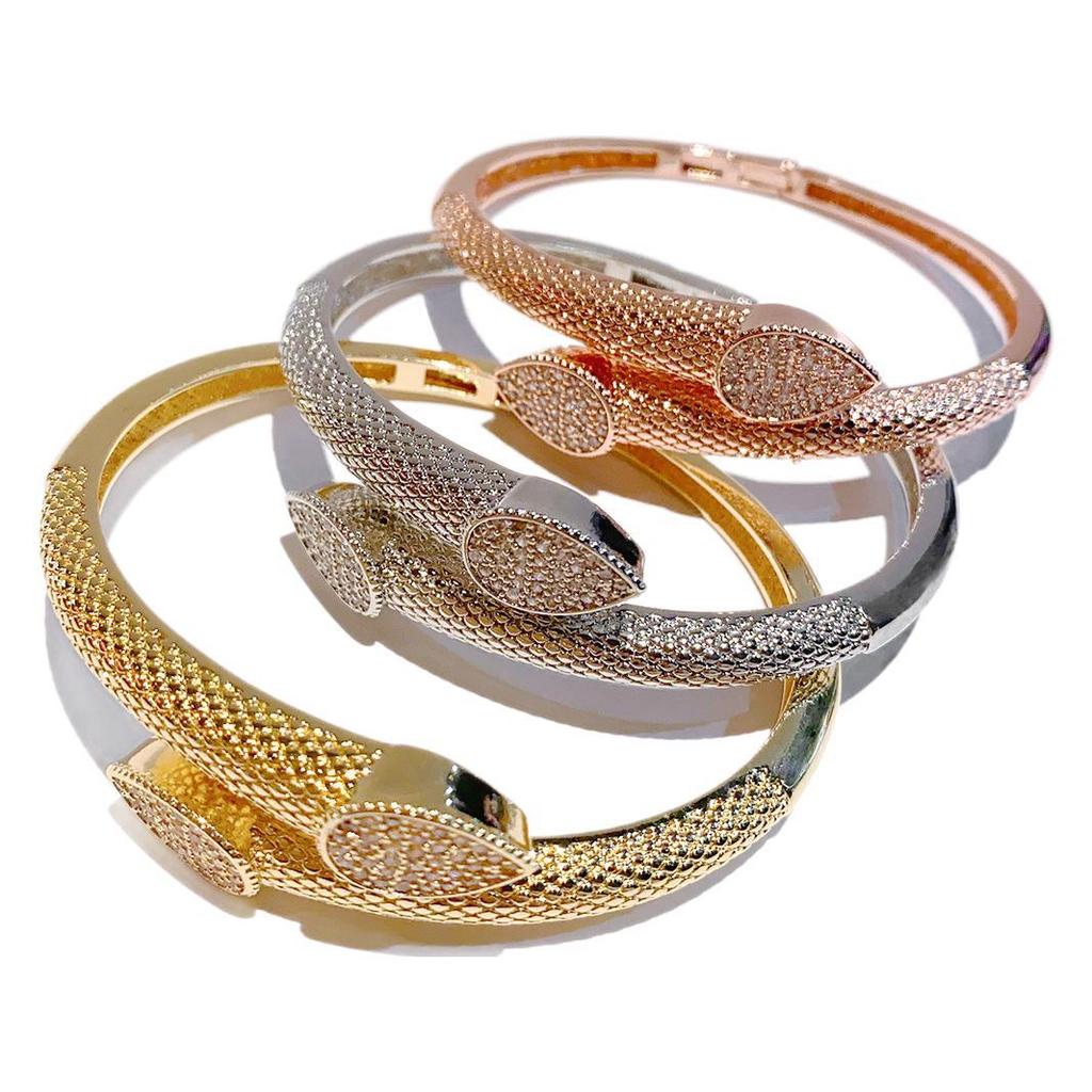 Изысканный медный браслет с цирконами высокого класса, открытый, полностью покрытый цирконием, модный брендовый мужской и женский браслет