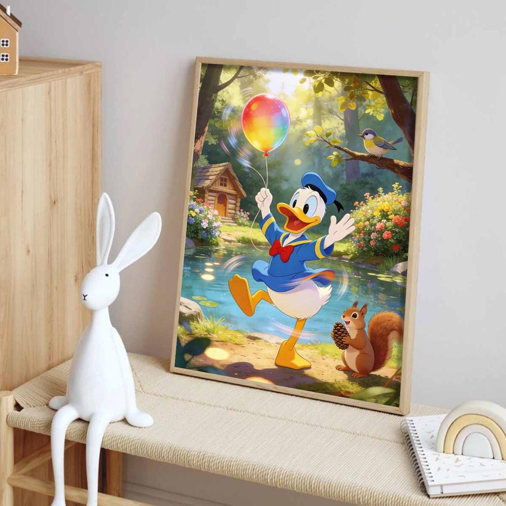 Disney Diamond Painting Kit Donald Duck Joyful Balloon Room Wall Decor Handmade Art Gift