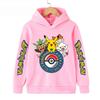 Autumn Warm Pikachu Casual Sportswear Hoodie with Anime Print for Kids Boys and Girls