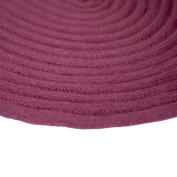 Reversible Cotton Living Room Rug with Rope Effect Plum 50x80