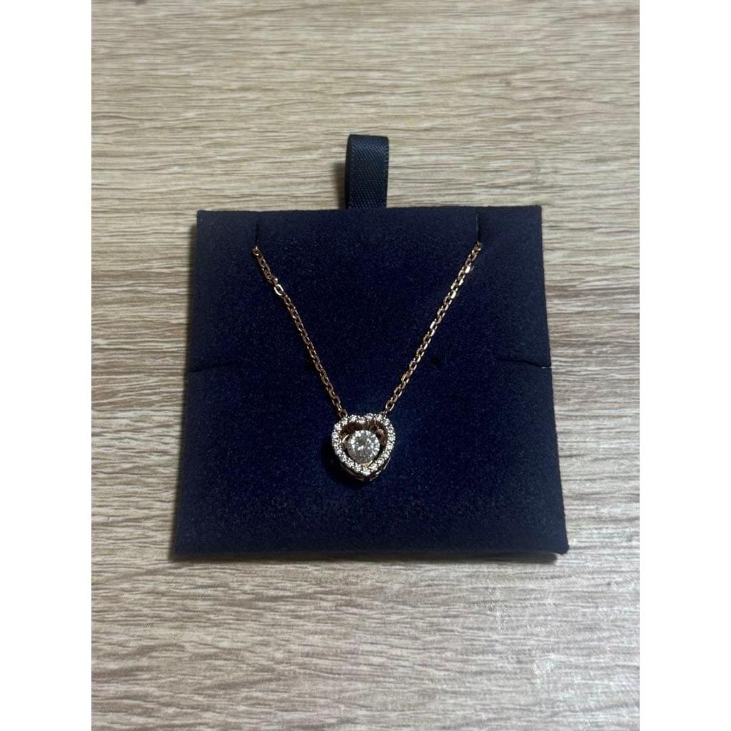 Used Swarovski Sparkling Dance Heart Rose Gold Necklace