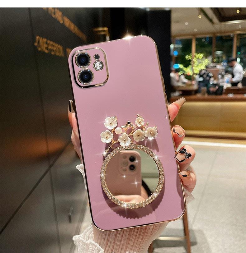 Цветочный зеркальный новый iPhone15promax Apple 13 чехол для мобильного телефона 16pro всесторонний 14 мягкий чехол 12 женский 11