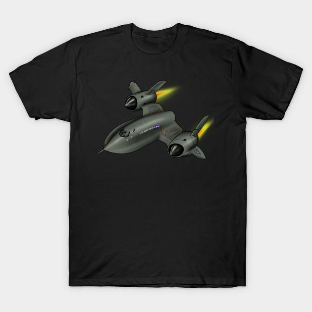 Asian Size Men Print T-shirt Sr71 Blackbird Us Air Force No-Cut Heat Transfer Print Cotton Tshirt