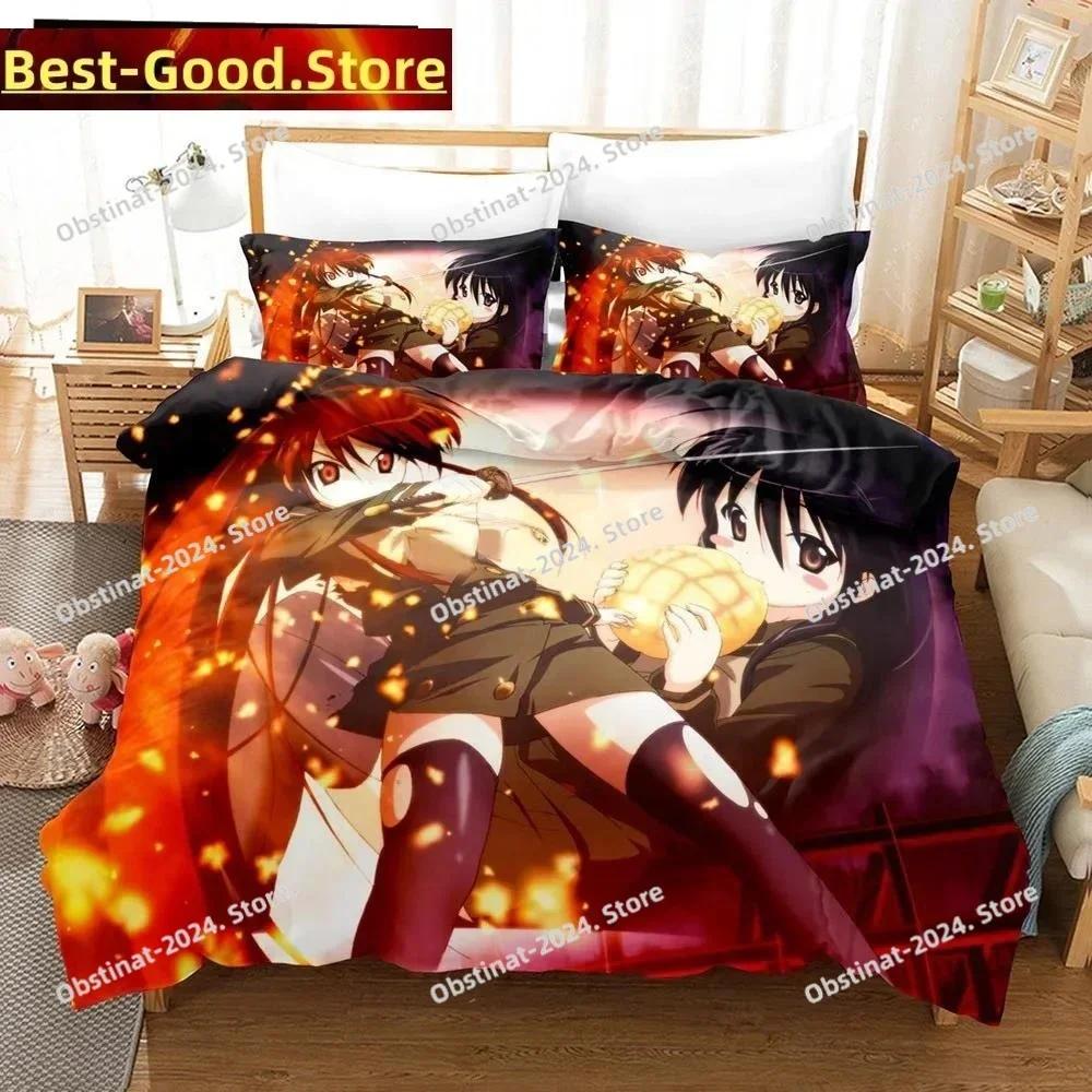 Kawaii Girl Cartoon Shakugan No Shana Bedding Set Printed single Comforter Duvet Cover Pillow Case 3 Pieces Kids Adult Size