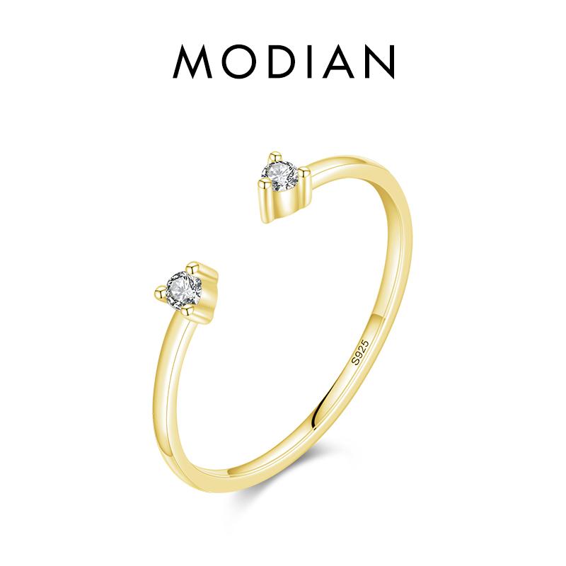 MODIAN Кольца на палец из стерлингового серебра 925 пробы с муассанитом цвета D, модное регулируемое кольцо для женщин, свадебные ювелирные украшения