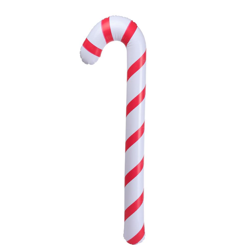 Hanging Ornaments Santa Claus Walking Stick Christmas Candy Cane Crutch Balloons Inflatable Toys