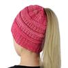 Women's Ponytail Hat Winter Warm Knitted Hat with Ponytail Tail Hole Soft Stretch Cable Knit Messy High Bun Cap
