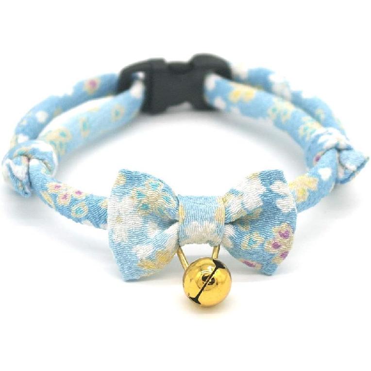 PetSoKoo Bowtie Cat Collar with Bell.Cute Japanese Cherry Blossom Flower.Girl Kitten,Pink