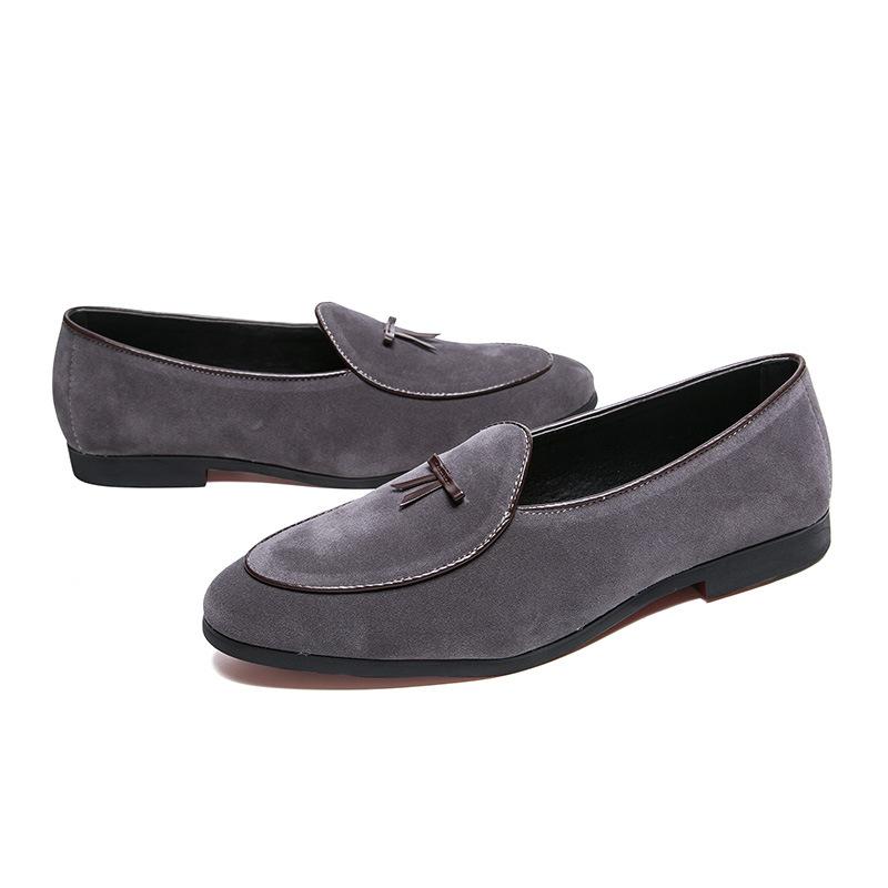 Мужская обувь весна лето новая повседневная обувь мода set foot loafers тренд мужские маленькие кожаные loafers обувь H570