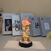 Eternal Flower Glass Lamp Plastic Cover Night Light Rose Simulation Flower With Bear Valentine Day Gift For Girlfriend