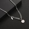 Double -layer Titanium Steel Round Brand Necklace Hip -hop Retro Cold Wind and Simple Accessories Pendant YL082
