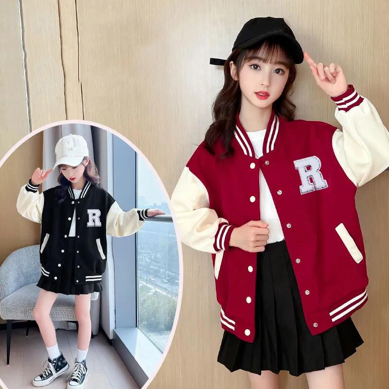 Teenage Girls Baseball Jackets Clothes Children Sports Outerwear Coat Spring Autumn Fashion Boys Jacket