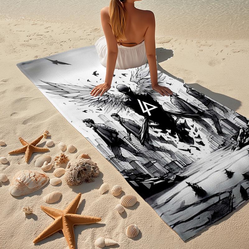 Linkin Park Fashion Beach Towel: Ideal for Summer Adventures Soft, absorbent and quick drying suitable for swimming and bathing