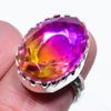 Bi-Color Tourmaline Handmade 925 Sterling Silver Gift Ring Size 9 y3F56