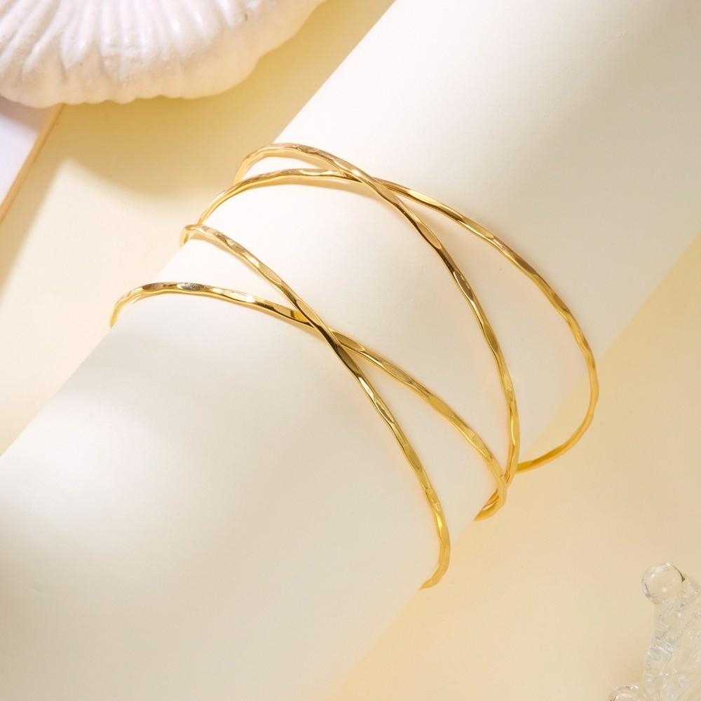 Multilayer Coil Open Arm Bangles Gold Hyperbolic Cuff Bangle Adjustable Snake Armband Party