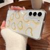 Прозрачный чехол для телефона с принтом сердца для Samsung Galaxy S25 S24 S22 Ultra S23 S24 FE A17 A56 A16 A36 A26 A55 A15 A25 A54 5G Противоударный чехол из мягкого ТПУ