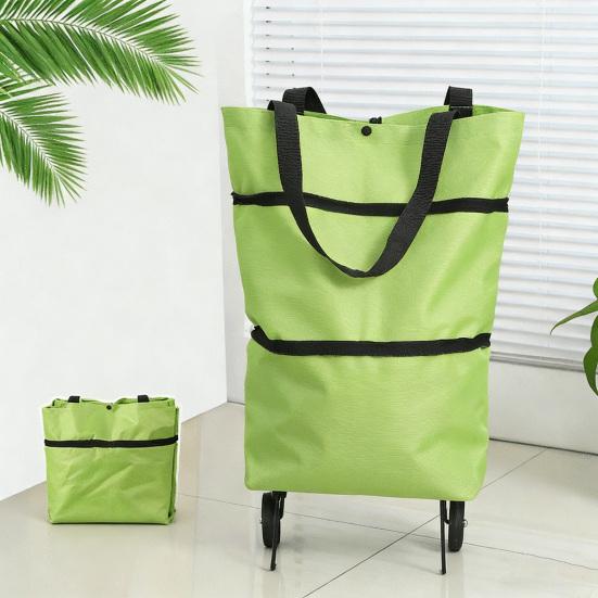 Складная тележка для покупок на колесах, прочная, водонепроницаемая, из ткани Оксфорд, складная сумка для продуктов с бесшумными колесами, передвижная тележка для покупок