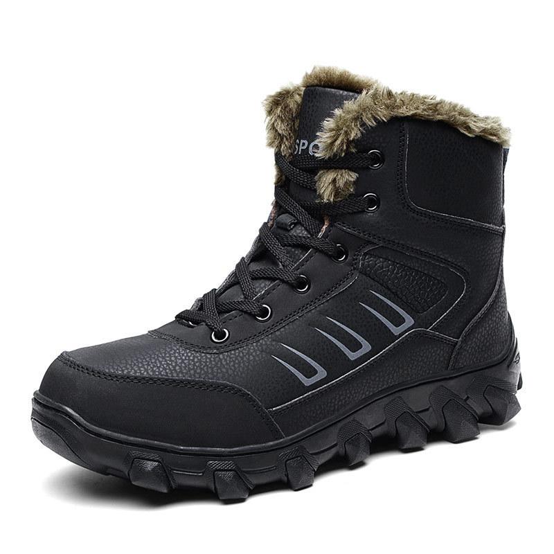 2024 Winter Northeast Cotton Shoes Large Size Snow Boots Men's Warm Velvet Thickened High-top Thick-soled Outdoor Men's Boots