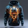 Fashion Flame Skull Print Hoodies For Men Hip Hop Trend Harajuku Oversized Sweatshirts Gothic Hooded Shirt Autumn Pullover Tops